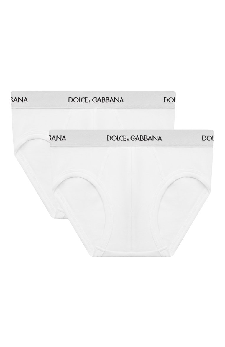 Детские комплект из двух брифов DOLCE & GABBANA белого цвета, арт. L4J700/0N00G | Фото 1 (Материал внешний: Хлопок; Материал сплава: Проставлено; Рукава: Короткие; Драгоценные камни: Проставлено; Ростовка одежда: 12 лет | 152 см, 3 года | 98 см, 5 лет | 110 см, 8 лет | 128 см, 10 - 11 лет | 140 - 146см, 2 года | 92 см, 13 - 15 лет | 158 см, 6 лет | 116 см, 4 года | 104 см)