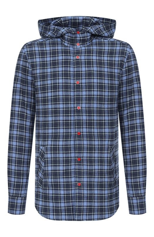 Хлопковая рубашка Kiton UMCMARH0865005 Голубой UMCMARH0865005