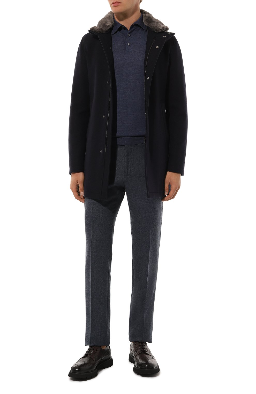 Шерстяное пальто с воротником из бобра HERNO, арт. CA0071U/39601, фото 2