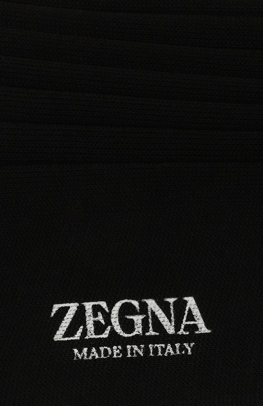 Хлопковые носки Zegna N4V40/010 Чёрный  N4V40/010 Фото 2