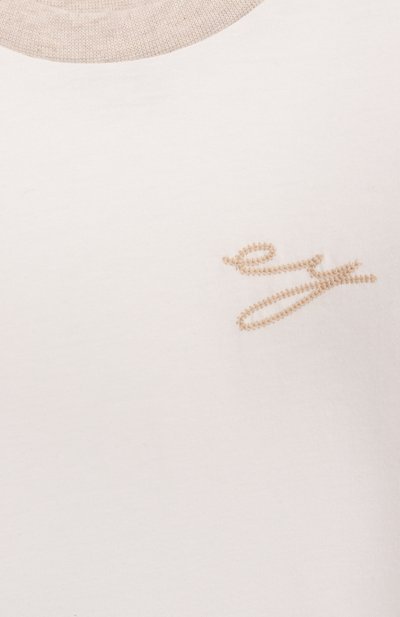 Хлопковая футболка ELEVENTY кремового цвета по цене 9195 руб., арт. EW8P21/Z1292/4-8, фото 3 Хлопковая футболка ELEVENTY, арт. EW8P21/Z1292/4-8, фото 3