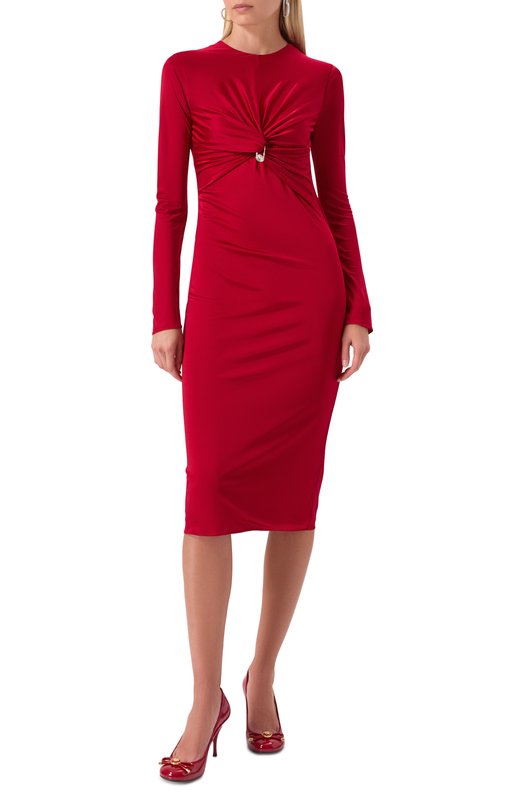 Платье из вискозы Versace 1018475/1A12497 Красный  1018475/1A12497 Фото 3