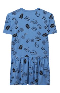 Детское хлопковое платье KENZO синего цвета, арт. K60217/6-12 | Фото 2 (Материал внешний: Хлопок; Рукава: Короткие; Случай: Повседневный; Девочки Кросс-КТ: Платье-одежда)