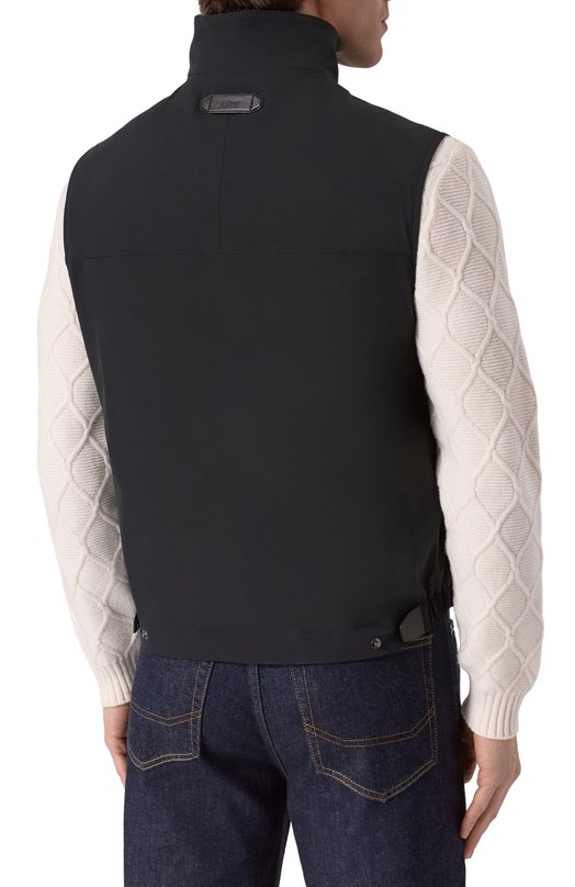 Двусторонний шелковый жилет Brioni SWLU0L-PC40Q Чёрный  SWLU0L-PC40Q Фото 4