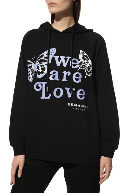 Хлопковое худи ERMANNO FIRENZE, арт. D40EL 053EF8, фото 3