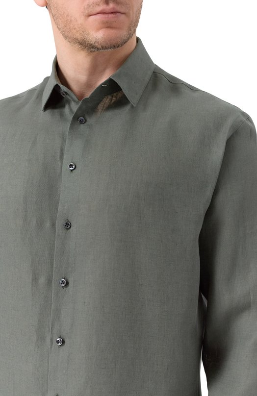 Льняная рубашка Giorgio Armani 8WGCCZ98/TZC62 Зелёный  8WGCCZ98/TZC62 Фото 5