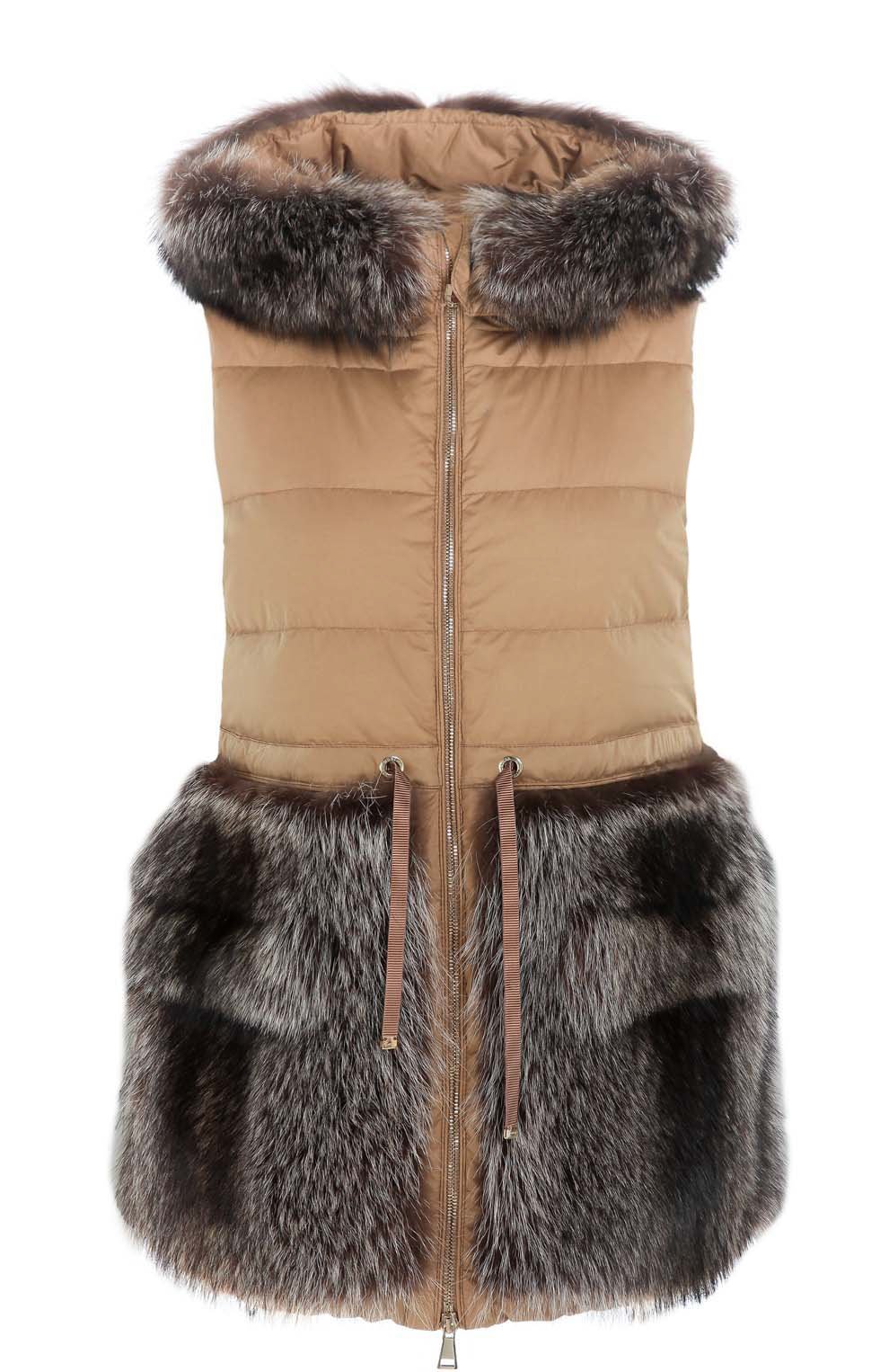 Пуховый жилет с капюшоном и меховой отделкой MONCLER, арт. B2-093-48813-10-54012, фото 1