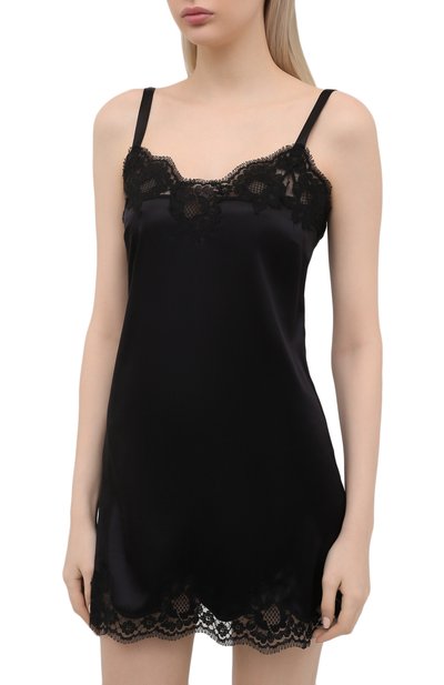 Шелковая сорочка с кружевной отделкой DOLCE & GABBANA, арт. 0122/06A00T/FUADG, фото 3