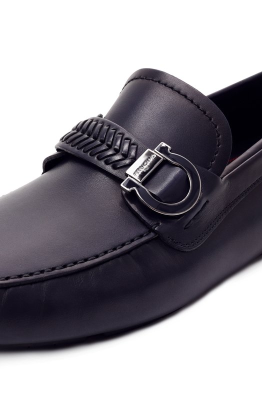 Кожаные мокасины Driver Ferragamo 774655 Синий  774655 Фото 7