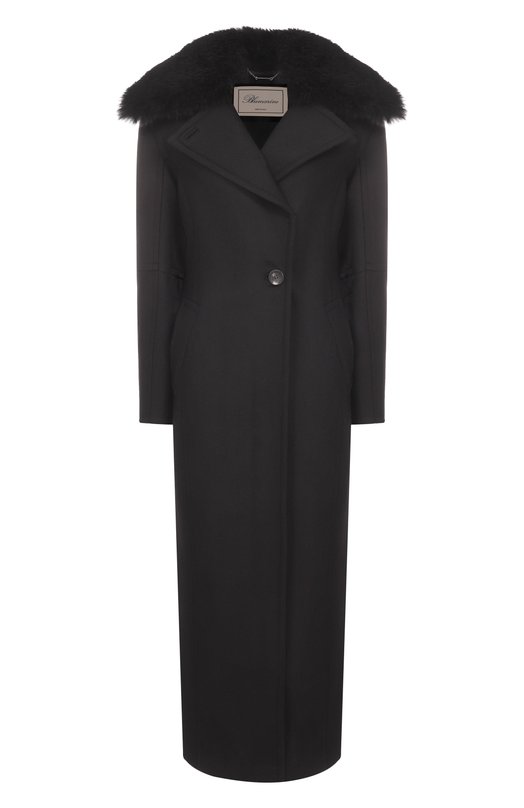Пальто с отделкой из овчины Blumarine 2S099W_SET Чёрный 2S099W_SET