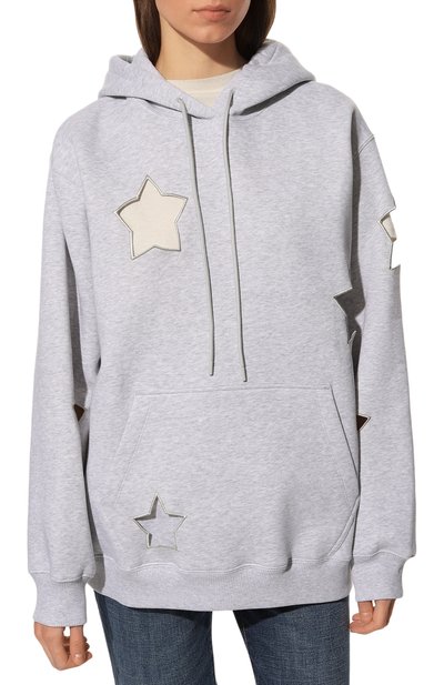 Хлопковое худи MSGM светло-серого цвета по цене 47150 руб., арт. 3342MDM261 227997, фото 3 Хлопковое худи MSGM, арт. 3342MDM261 227997, фото 3