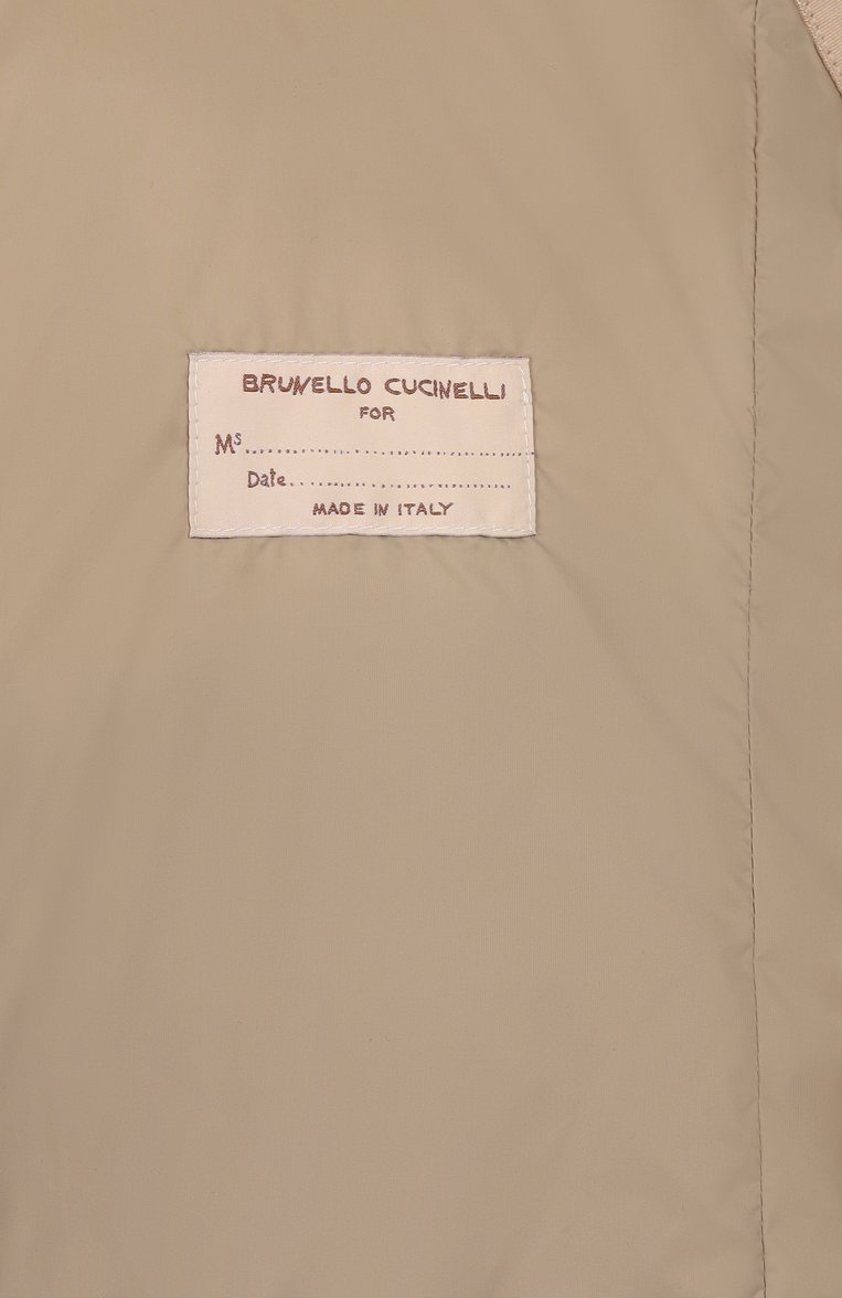 Женский пуховый жилет BRUNELLO CUCINELLI белого цвета, арт. MG9277778 | Фото 7 (Длина (верхняя одежда): Короткие; Материал внешний: Хлопок; Материал подклада: Синтетический материал; Стили: Кэжуэл; Кросс-КТ: Куртка, Утепленные)