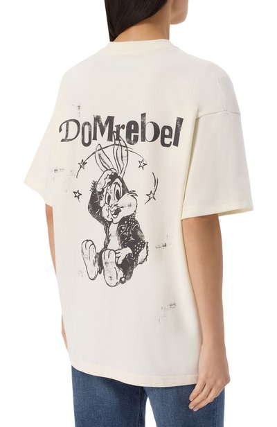 Хлопковая футболка DOMREBEL белого цвета по цене 22100 руб., арт. DECISI0NS/T-SHIRT, фото 4 Хлопковая футболка DOMREBEL, арт. DECISI0NS/T-SHIRT, фото 4