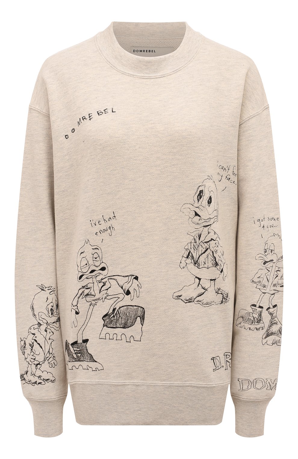 Хлопковый свитшот DOMREBEL светло-серого цвета по цене 37150 руб., арт. QUACK/SWEATSHIRT, фото 1 Хлопковый свитшот DOMREBEL, арт. QUACK/SWEATSHIRT, фото 1