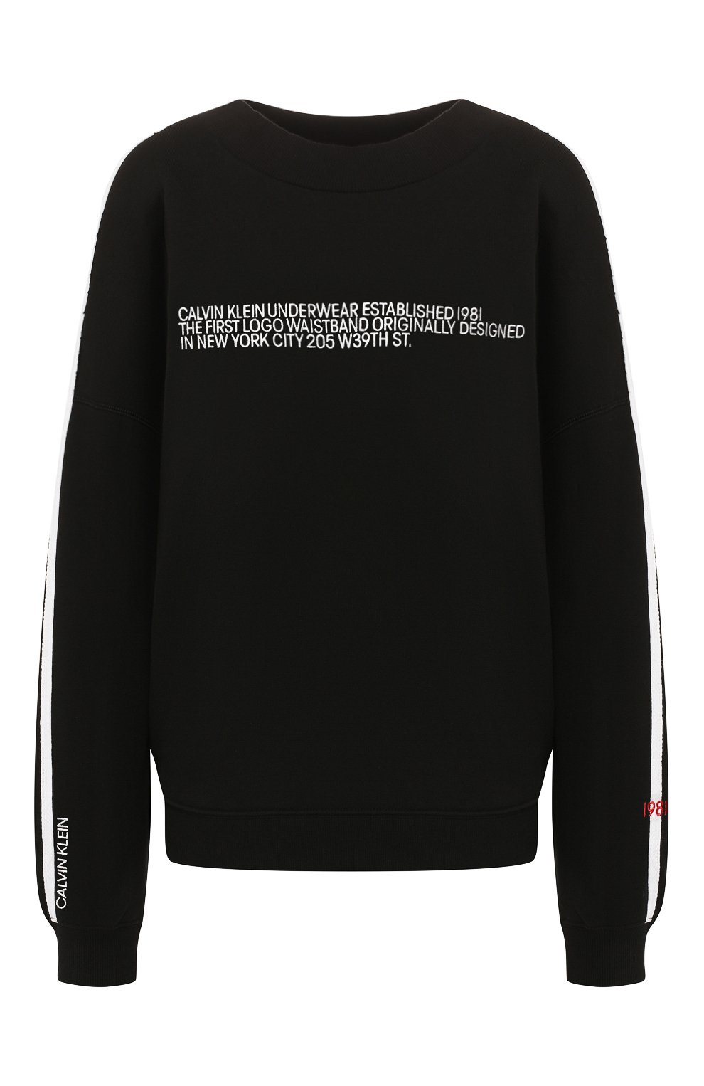 Хлопковый свитшот CALVIN KLEIN черного цвета по цене 7330 руб., арт. QS6187E, фото 1 Хлопковый свитшот CALVIN KLEIN, арт. QS6187E, фото 1
