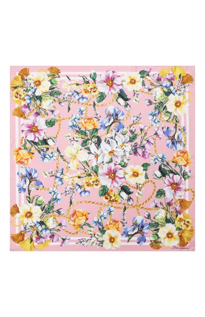 Шелковый платок DOLCE & GABBANA розового цвета по цене 54250 руб., арт. FN092R/GDCUQ, фото 4 Шелковый платок DOLCE & GABBANA, арт. FN092R/GDCUQ, фото 4