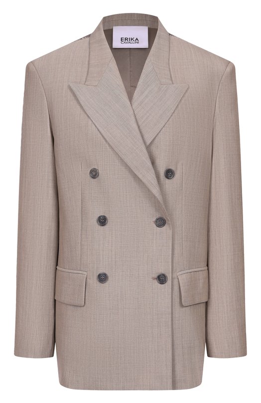 Шерстяной жакет Erika Cavallini P6SZ01 Бежевый P6SZ01