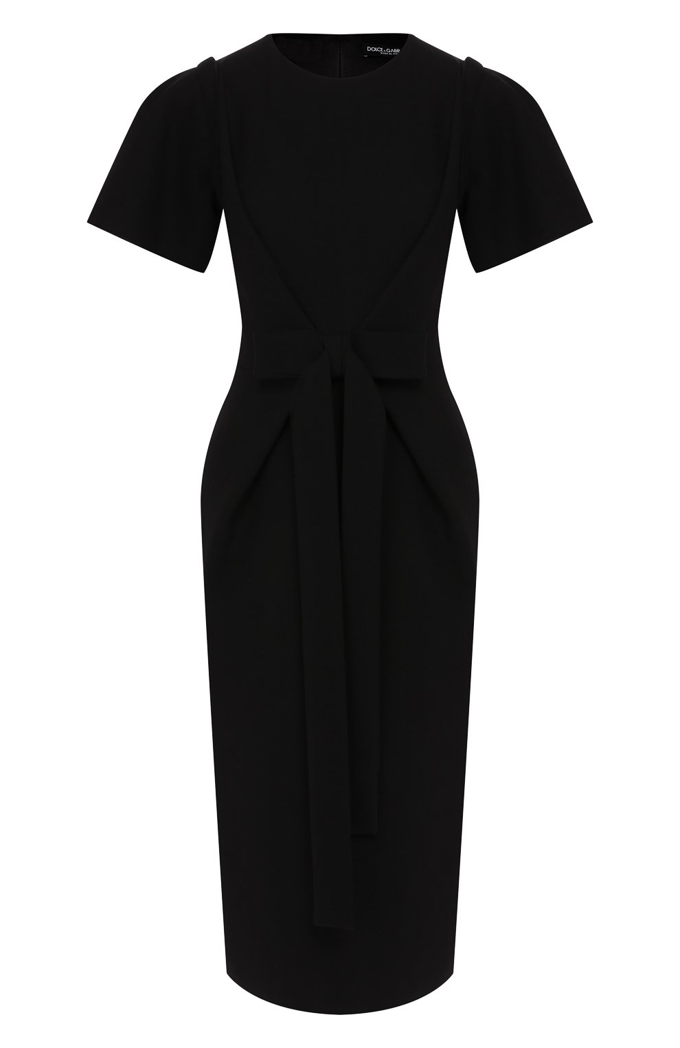 Шерстяное платье DOLCE & GABBANA черного цвета по цене 228000 руб., арт. F6F8FT/FUBD2, фото 1 Шерстяное платье DOLCE & GABBANA, арт. F6F8FT/FUBD2, фото 1