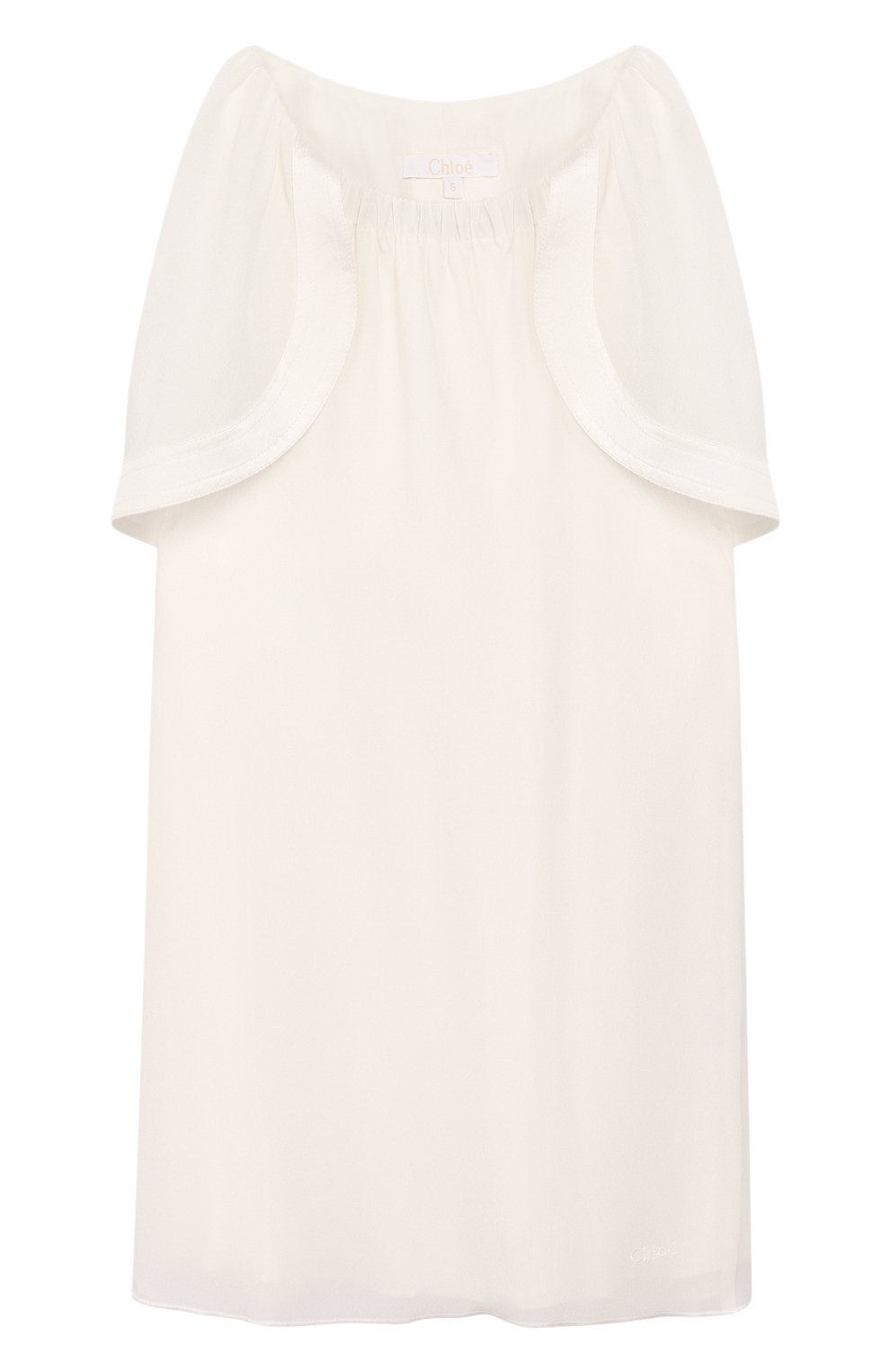 Шелковое платье CHLOÉ белого цвета по цене 43950 руб., арт. C12731/2A-5A, фото 1 Шелковое платье CHLOÉ, арт. C12731/2A-5A, фото 1