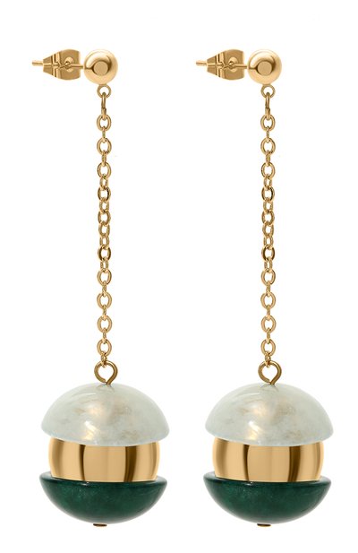 Серьги CRYSTALLINE JEWELLERY зеленого цвета по цене 12760 руб., арт. 383, фото 3 Серьги CRYSTALLINE JEWELLERY, арт. 383, фото 3