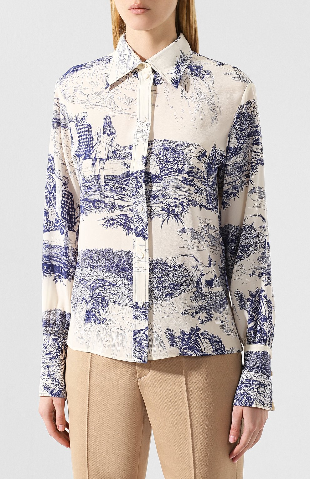 Шелковая рубашка CHLOÉ, арт. CHC19WHT59338, фото 3