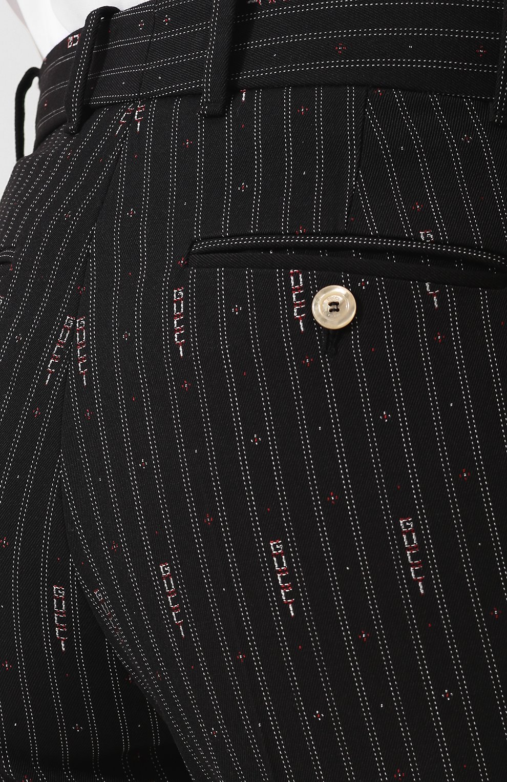Расклешенные брюки из смеси шерсти и шелка с логотипом бренда GUCCI, арт. 523593/ZLM19, фото 5