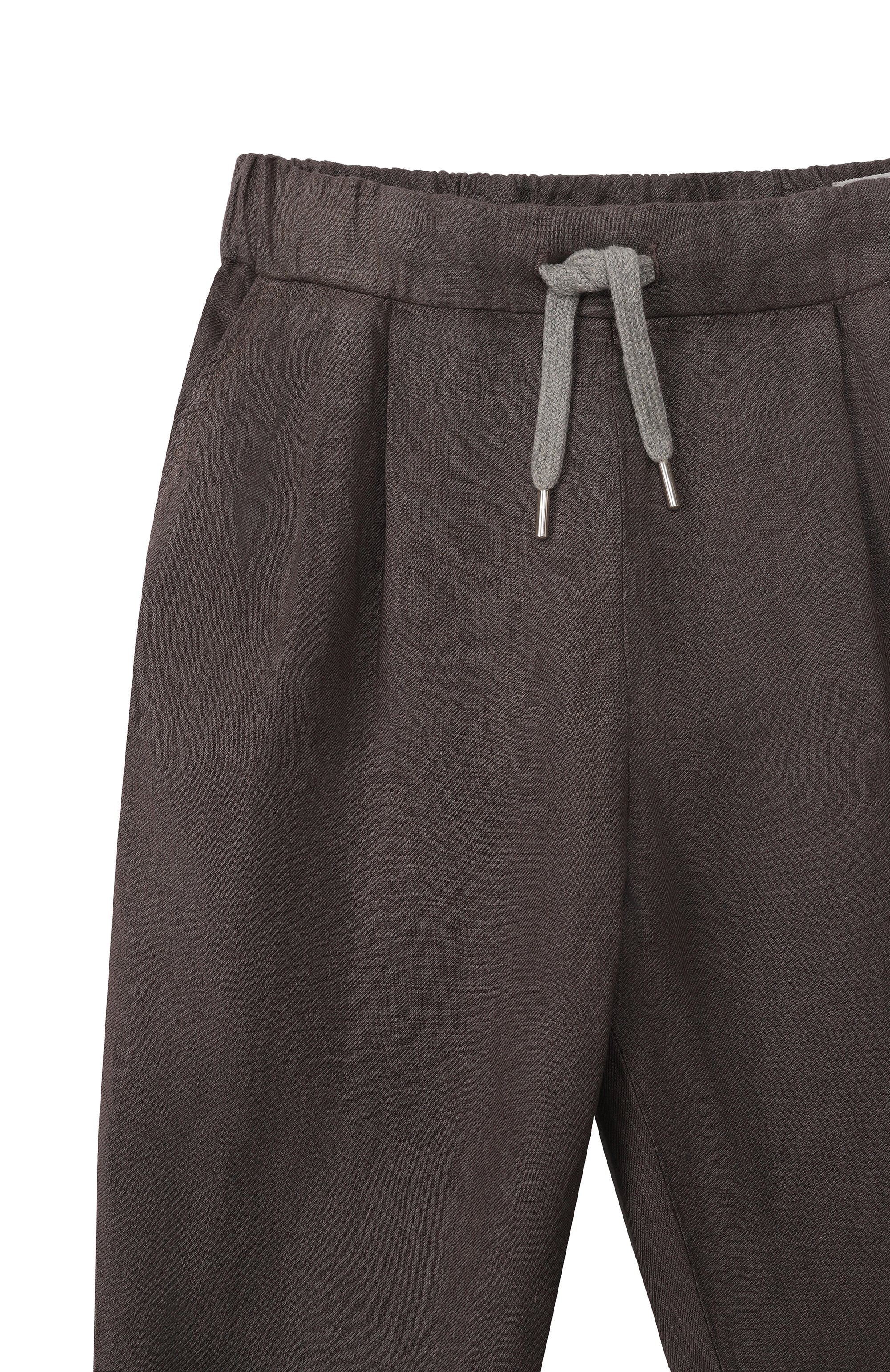 Льняные брюки BRUNELLO CUCINELLI темно-коричневого цвета по цене 52950 руб., арт. B243DP113B, фото 3 Льняные брюки BRUNELLO CUCINELLI, арт. B243DP113B, фото 3