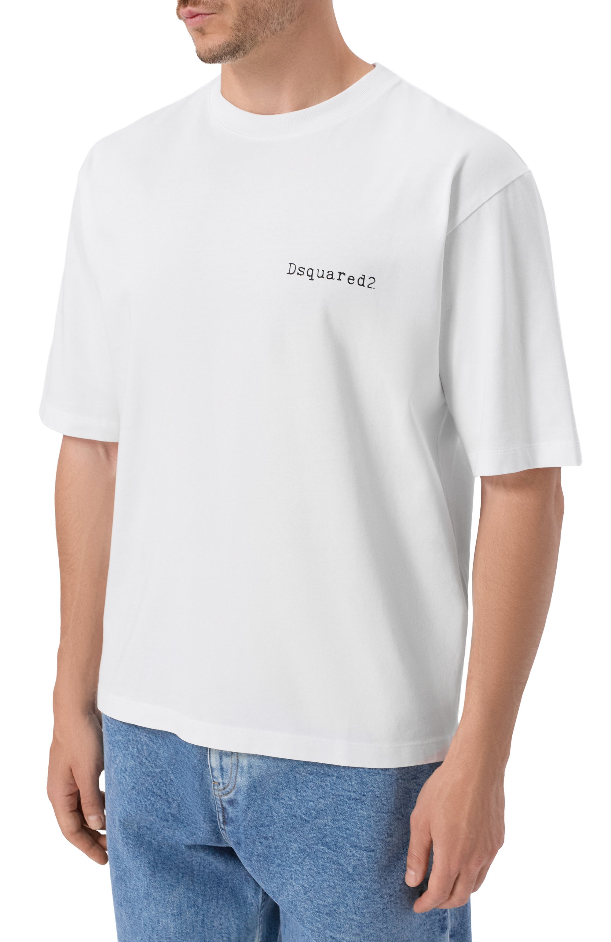 Хлопковая футболка DSQUARED2 белого цвета по цене 35100 руб., арт. S74GD1581/D20033, фото 3 Хлопковая футболка DSQUARED2, арт. S74GD1581/D20033, фото 3