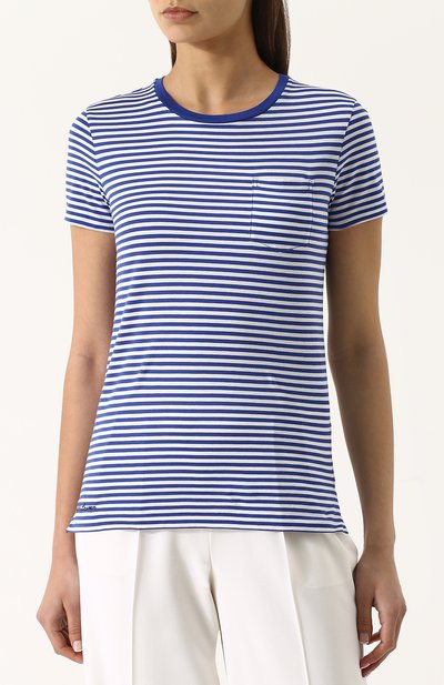 Хлопковая футболка в полоску с круглым вырезом RALPH LAUREN, арт. 290708491, фото 3