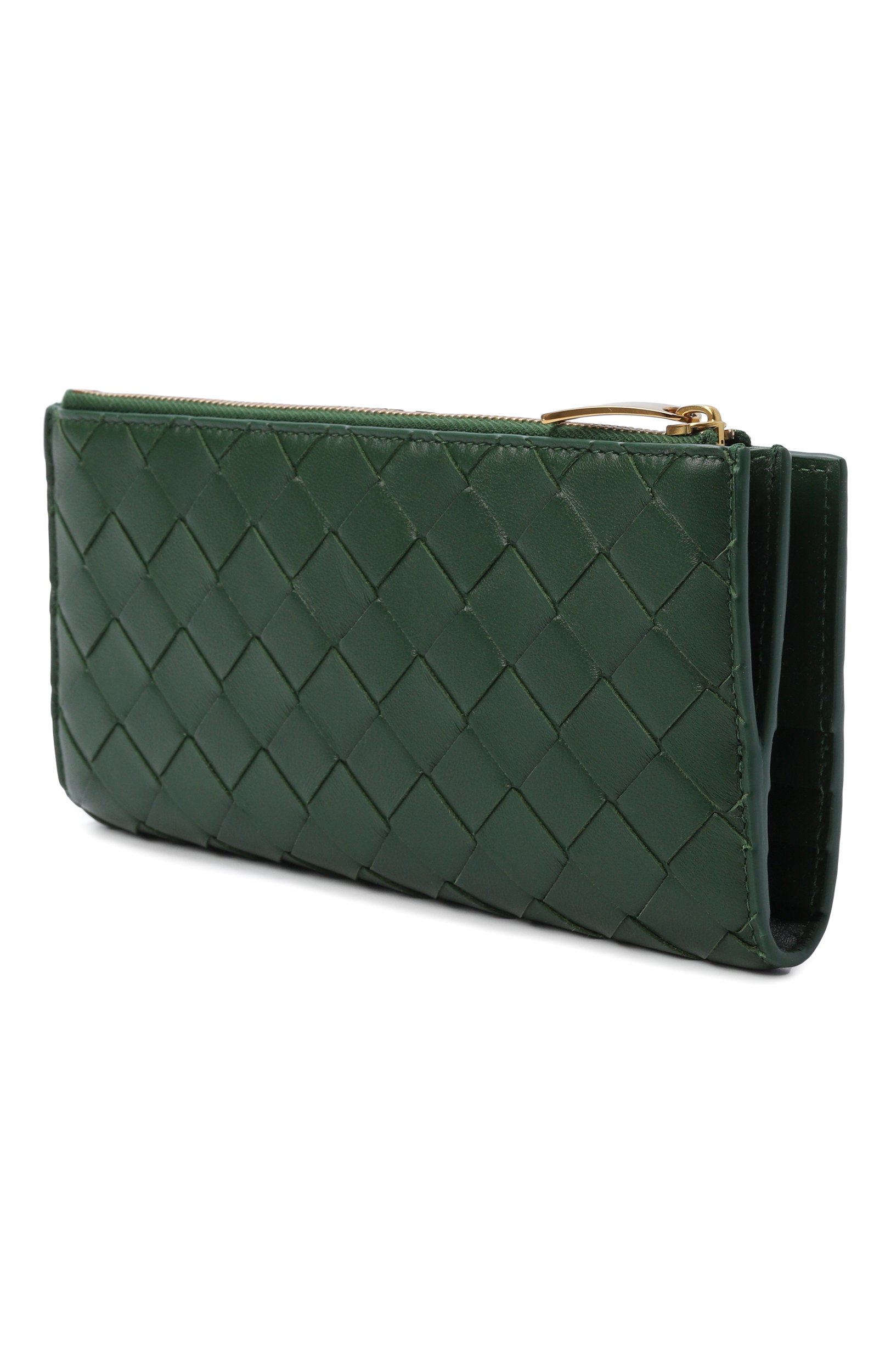 Кожаный кошелек BOTTEGA VENETA темно-зеленого цвета по цене 157500 руб., арт. 836944/VCPP2, фото 2 Кожаный кошелек BOTTEGA VENETA, арт. 836944/VCPP2, фото 2