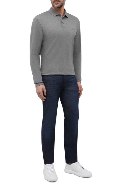 Хлопковое поло BOSS серого цвета по цене 12400 руб., арт. 50391826, фото 2 Хлопковое поло BOSS, арт. 50391826, фото 2