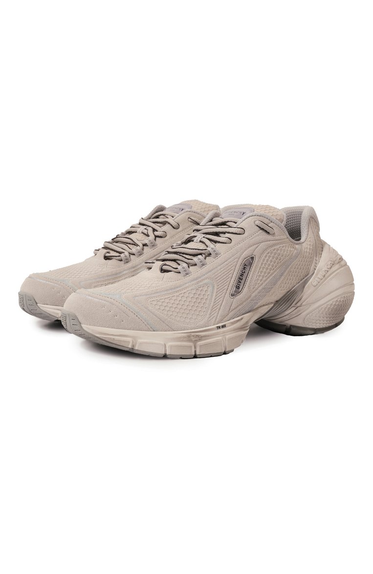 Мужские замшевые кроссовки tk-mx runner GIVENCHY бежевого цвета, арт. BH008MH1M8 | Фото 1 (Подошва: Массивная; Материал внутренний: Текстиль; Материал внешний: Замша, Натуральная кожа; Материал утеплителя: Без утеплителя; Стили: Гранж; Кросс-КТ: Низкие)