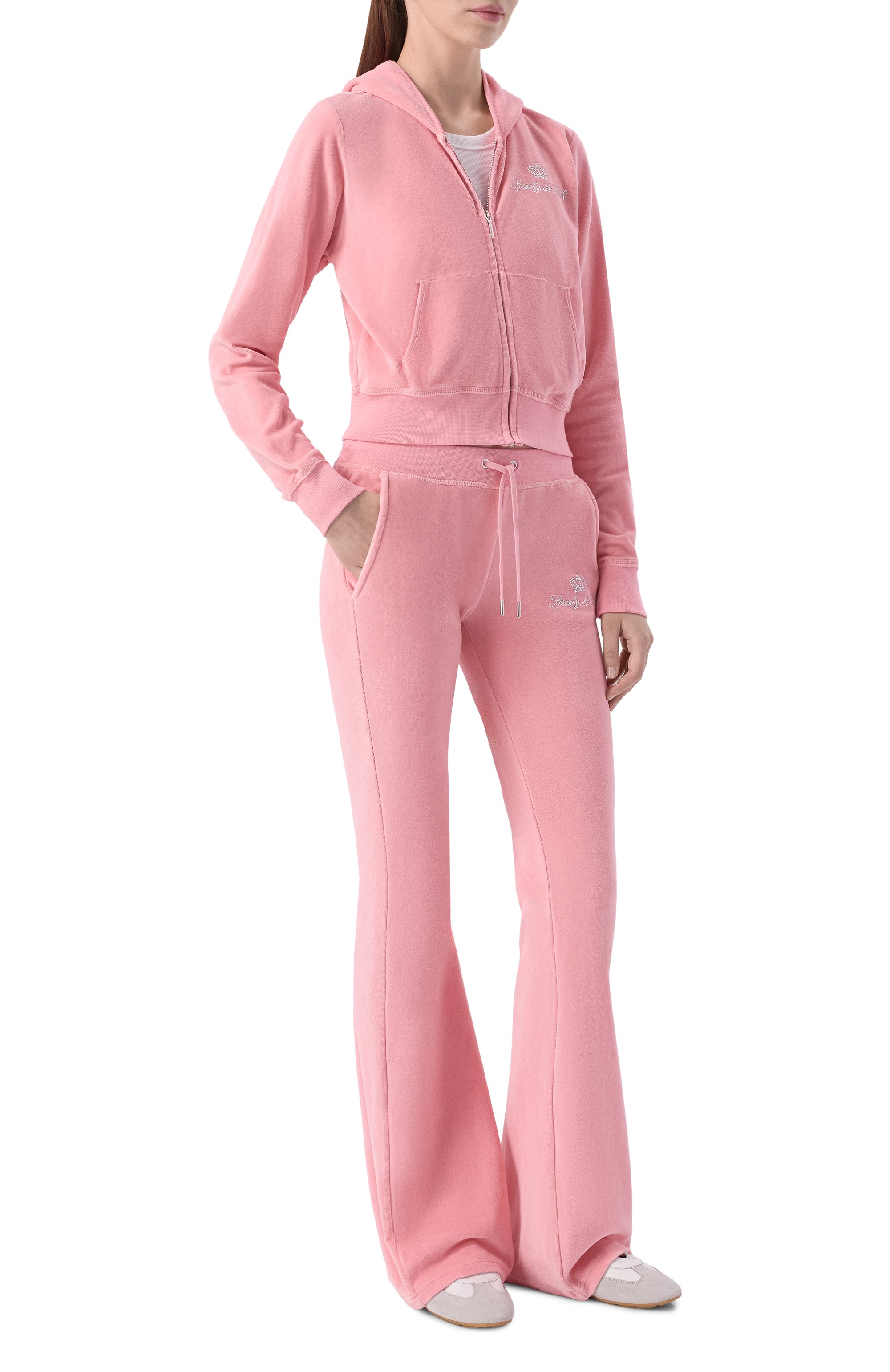 Хлопковые брюки SPORTY AND RICH, арт. PA067716689PI07/JUICY SCRIPT VEL0UR SWEATPANT, фото 2