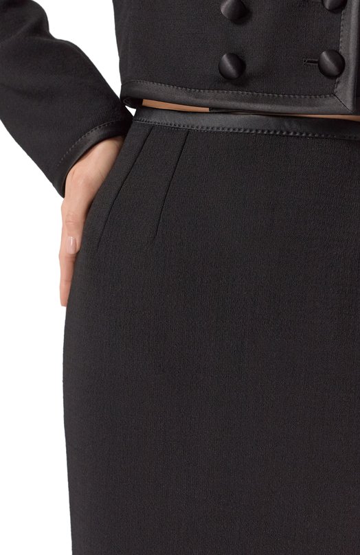 Юбка из шерсти и шелка Dolce & Gabbana F4BBPT/FUBD2 Чёрный  F4BBPT/FUBD2 Фото 5