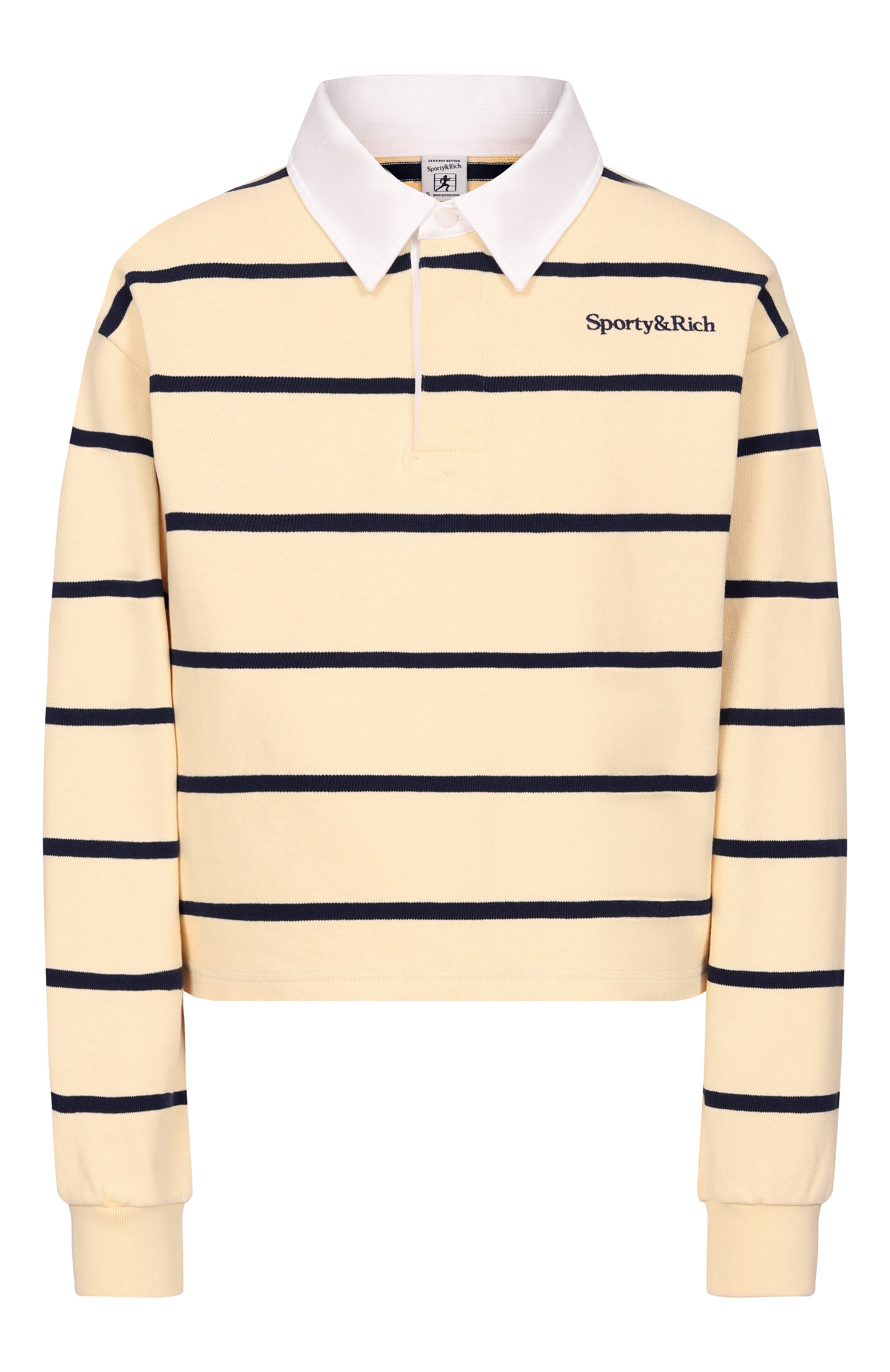 Хлопковое поло SPORTY AND RICH бежевого цвета по цене 34300 руб., арт. T000876300YE22, фото 1 Хлопковое поло SPORTY AND RICH, арт. T000876300YE22, фото 1