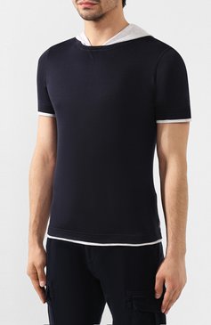 Мужская хлопковая футболка ELEVENTY PLATINUM синего цвета, арт. 979TS0100 TSH26001 | Фото 3 (Рукава: Короткие; Длина (для топов): Стандартные; Материал внешний: Хлопок; Статус проверки: Проверено, Проверена категория; Принт: Без принта; Стили: Кэжуэл; Мужское Кросс-КТ: Футболка-одежда; Кросс-КТ: Джерси)
