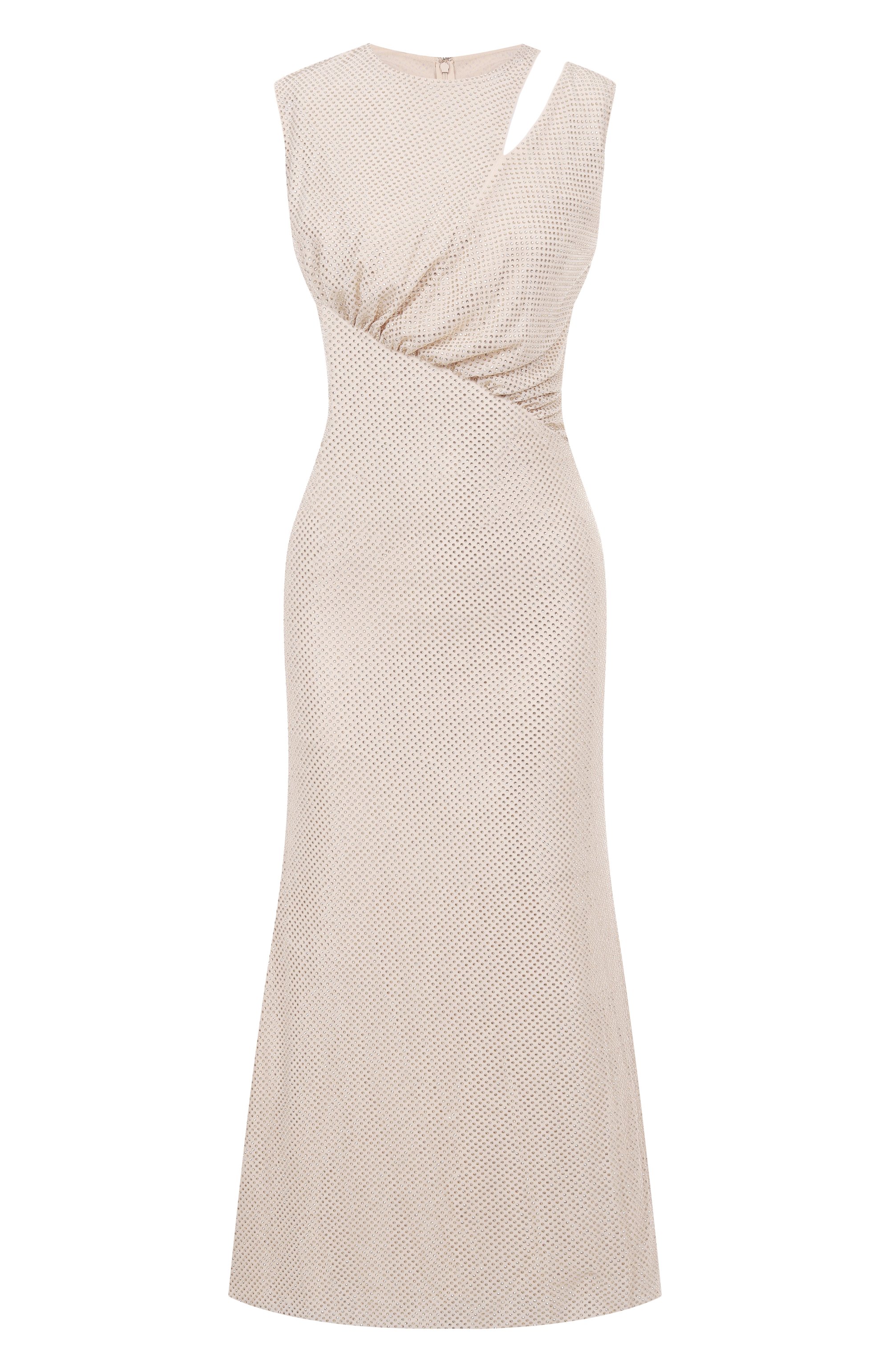 Платье с отделкой стразами SELF-PORTRAIT кремового цвета по цене 92500 руб., арт. SC25030MCH, фото 1 Платье с отделкой стразами SELF-PORTRAIT, арт. SC25030MCH, фото 1