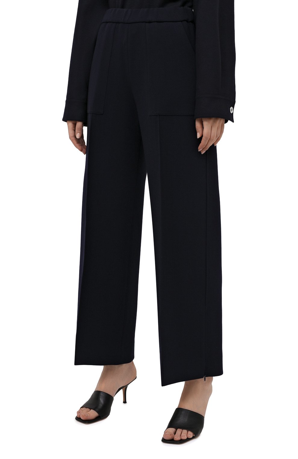 Шерстяные брюки JIL SANDER темно-синего цвета по цене 156000 руб., арт. JSPT311203-WT201100, фото 3 Шерстяные брюки JIL SANDER, арт. JSPT311203-WT201100, фото 3