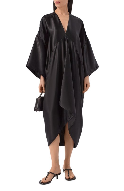 Атласное платье Rick Owens RP01F6540/N Чёрный  RP01F6540/N Фото 2