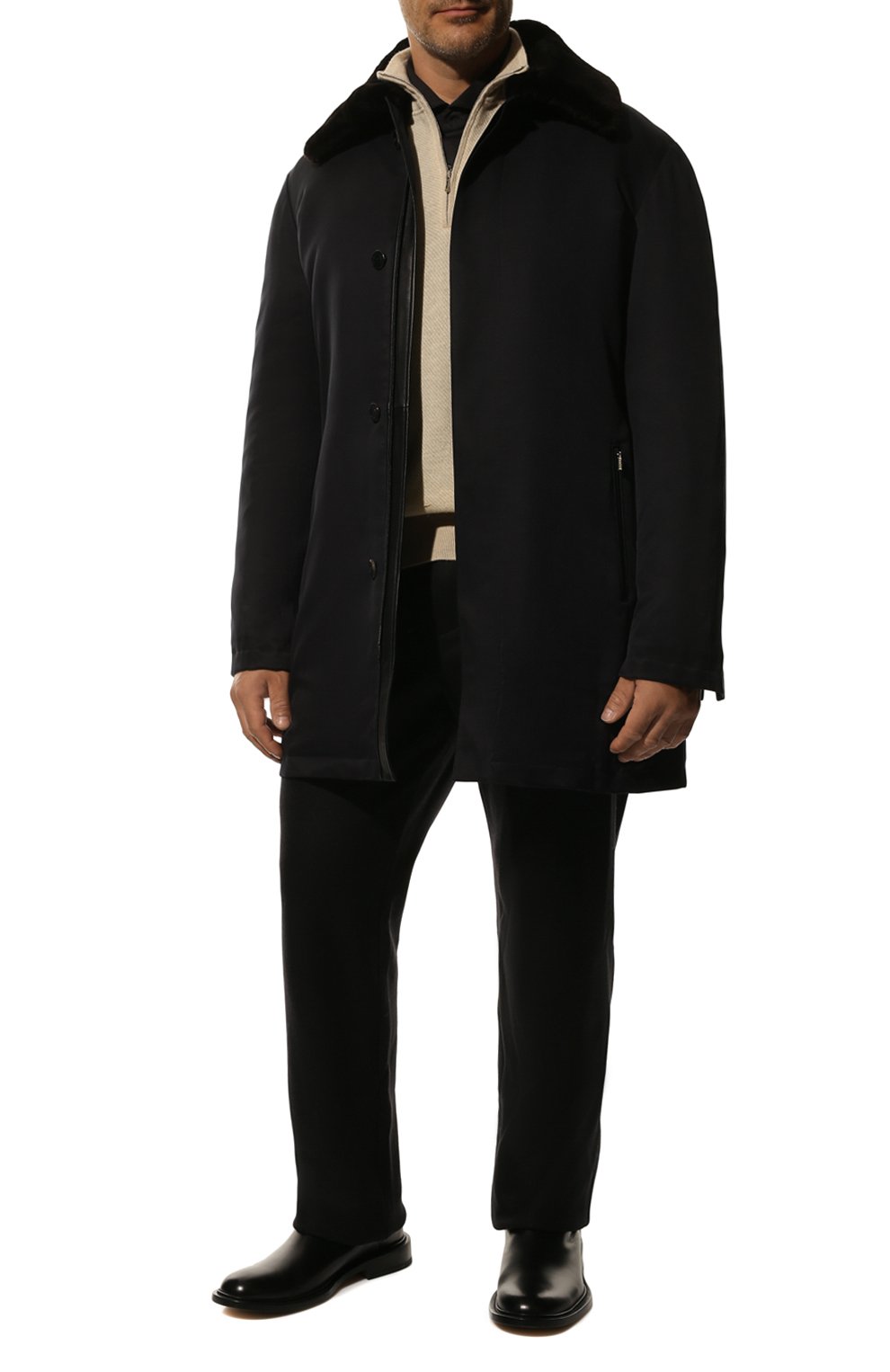 Шелковый плащ с воротником из бобра ZILLI, арт. MAQ-TIMBU-30284/0002, фото 2