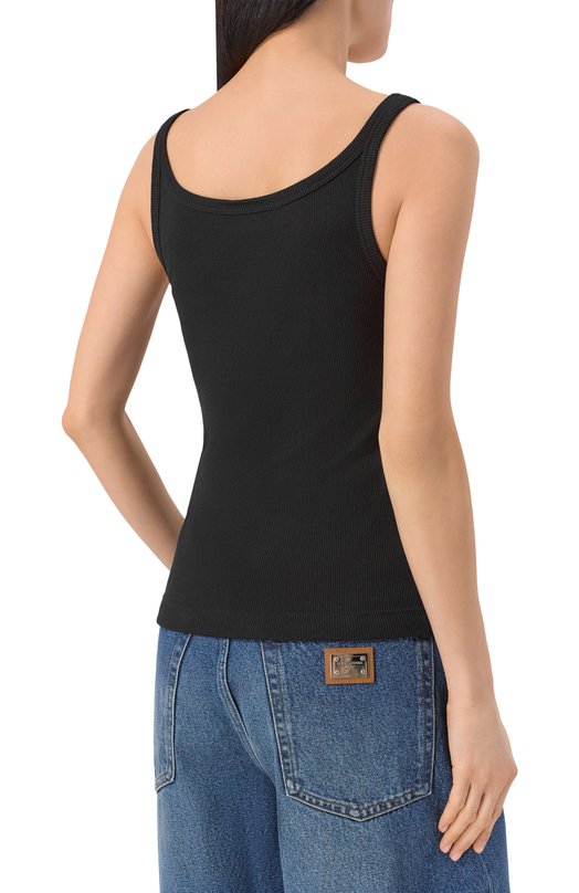 Хлопковая майка Dolce & Gabbana F8W45T/FU7AV Чёрный  F8W45T/FU7AV Фото 4