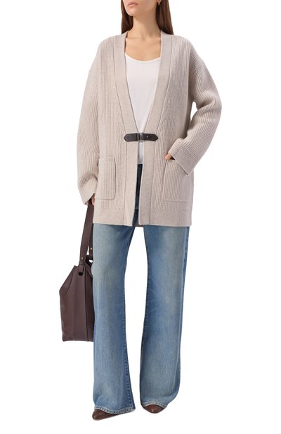 Шерстяной кардиган 12 STOREEZ кремового цвета по цене 29000 руб., арт. 134414, фото 2 Шерстяной кардиган 12 STOREEZ, арт. 134414, фото 2