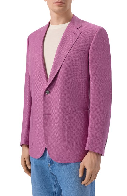 Пиджак из кашемира и шелка Stefano Ricci S1RM4322T0/C168HA Розовый  S1RM4322T0/C168HA Фото 4