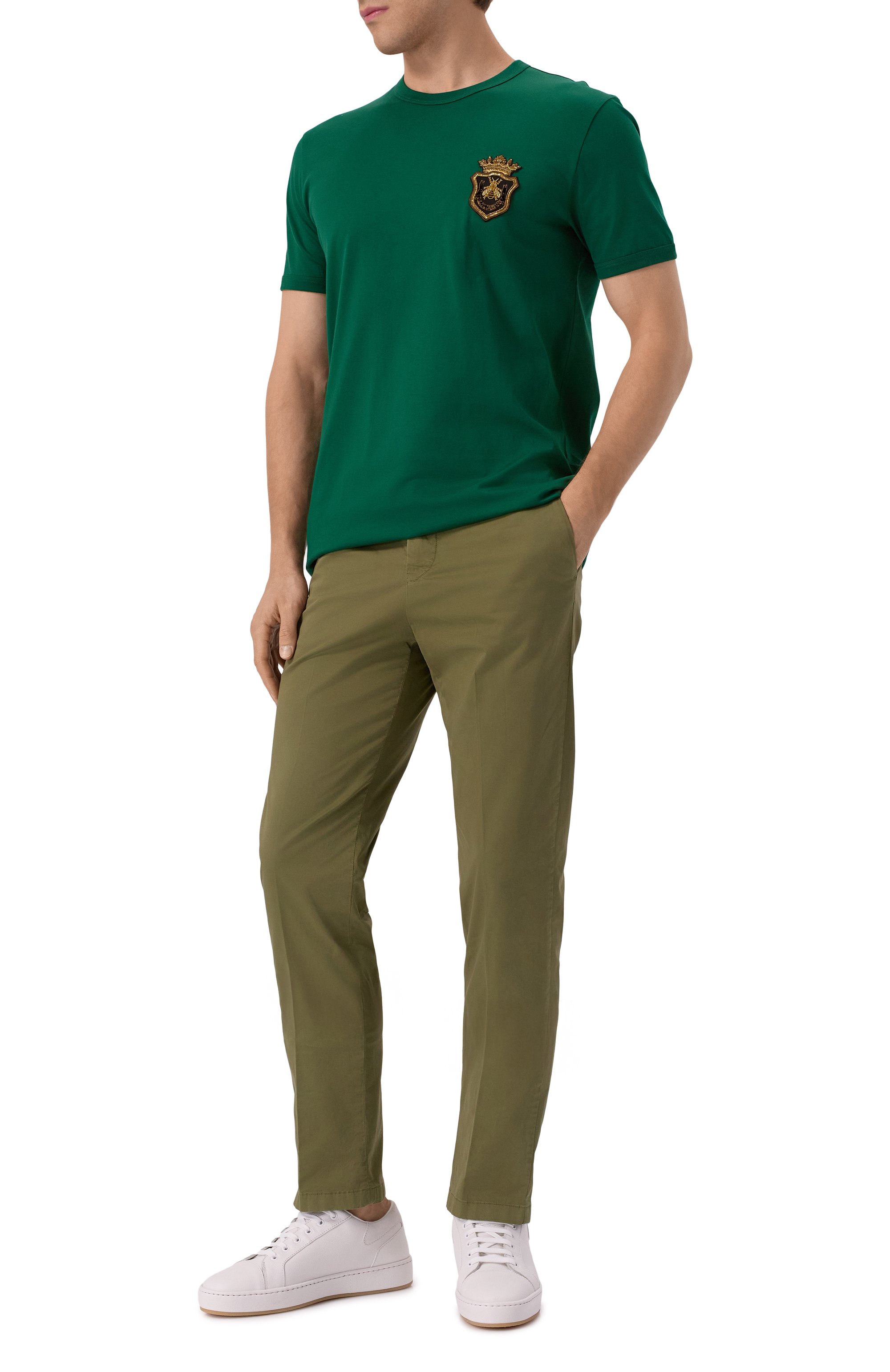 Хлопковые брюки KITON хаки цвета по цене 110500 руб., арт. UFPPEK0600F08, фото 2 Хлопковые брюки KITON, арт. UFPPEK0600F08, фото 2