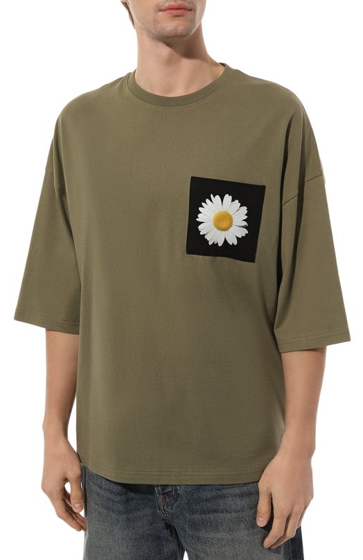 Хлопковая футболка Tee Library Хаки, фото 3