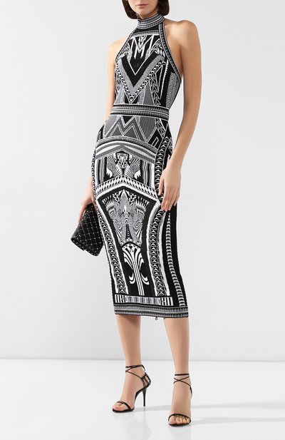 Платье BALMAIN черно-белого цвета по цене 214500 руб., арт. TF16520/K011, фото 2 Платье BALMAIN, арт. TF16520/K011, фото 2