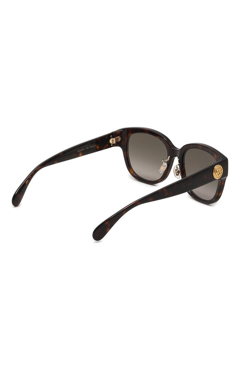 Женские солнцезащитные очки GUCCI коричневого цвета, арт. GG1409SK 002 | Фото 4 (Нос: Не проставлено; Региональные ограничения белый список (Axapta Mercury): Не проставлено; Тип очков: С/з; Материал: Пластик; Очки форма: Квадратные; Оптика Гендер: оптика-женское)