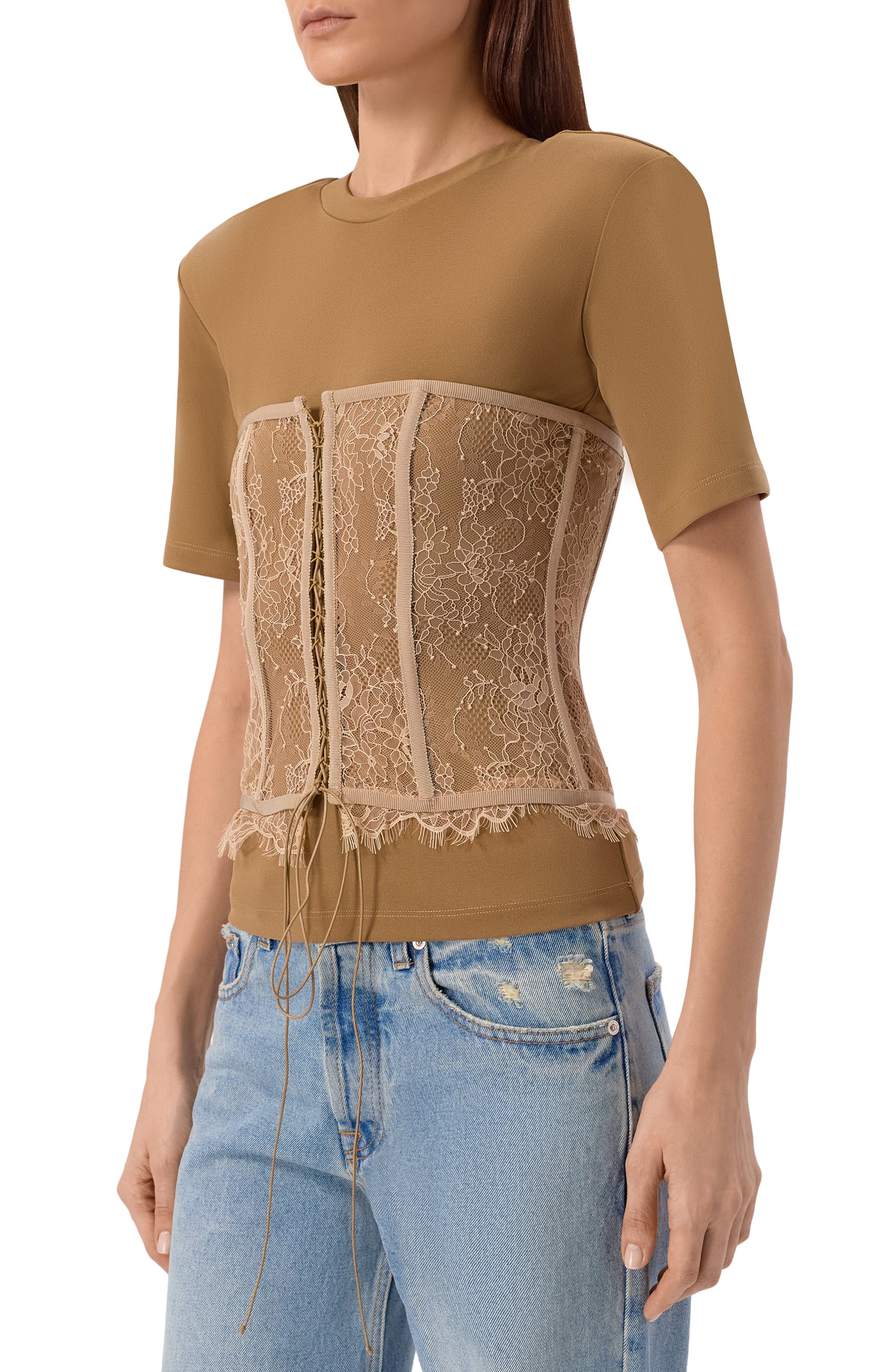 Топ GIUSEPPE DI MORABITO бежевого цвета по цене 88800 руб., арт. 06PST0395 16309, фото 3 Топ GIUSEPPE DI MORABITO, арт. 06PST0395 16309, фото 3