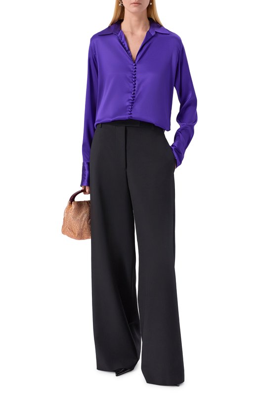 Атласная блузка Dries Van Noten 010769-2032-401 Синий  010769-2032-401 Фото 2