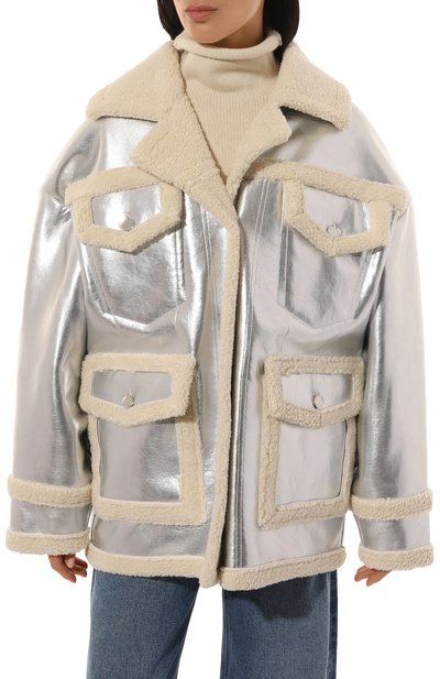 Пуховик KHRISJOY серебряного цвета по цене 282500 руб., арт. KWF24R0655/SHNY01, фото 3 Пуховик KHRISJOY, арт. KWF24R0655/SHNY01, фото 3